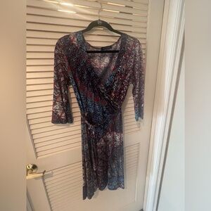 Elegant Multicolor Wrap Dress